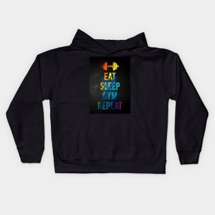 Eat sleep gym repeat Kids Hoodie